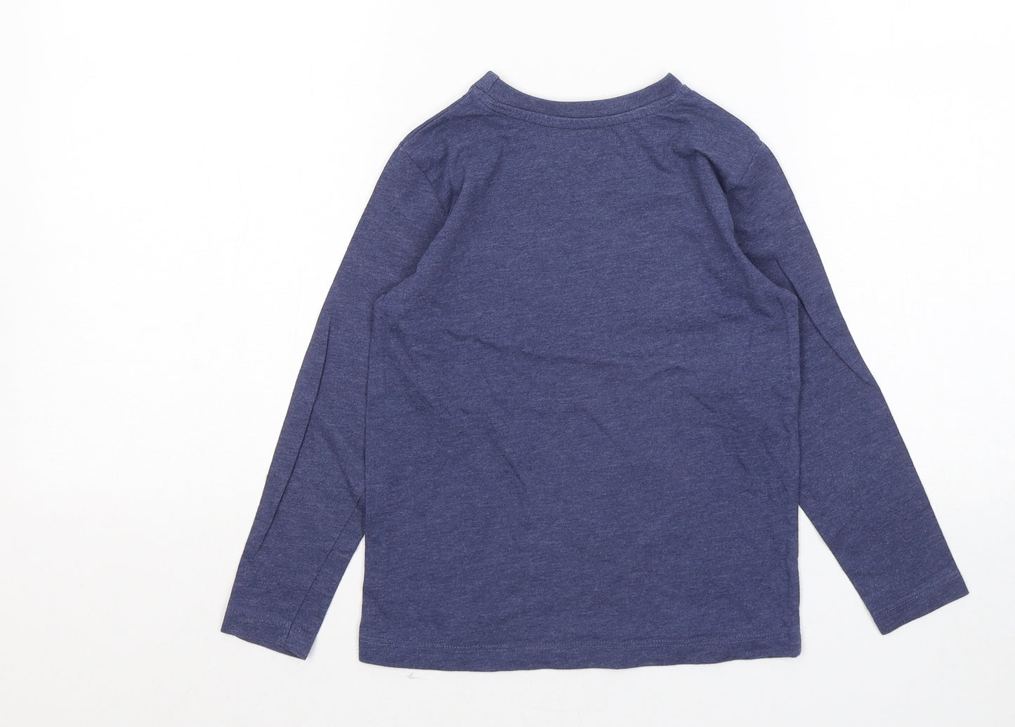 Dunnes Stores Boys Blue Cotton Basic T-Shirt Size 5 Years Round Neck - T Rex Dinasour Graphic