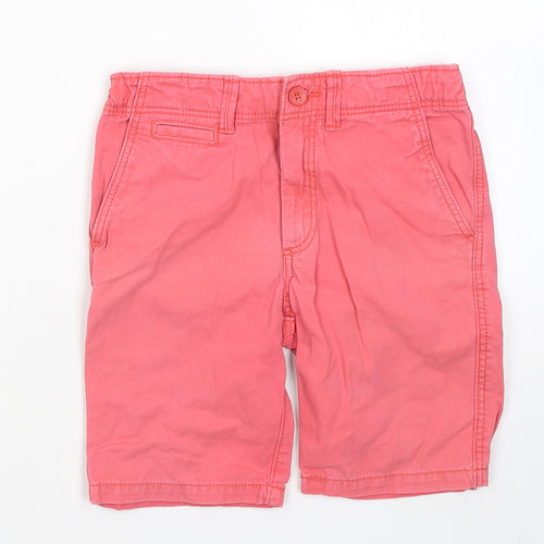 H&M Girls Pink Cotton Dungaree Shorts Shorts Size 6-7 Years Regular