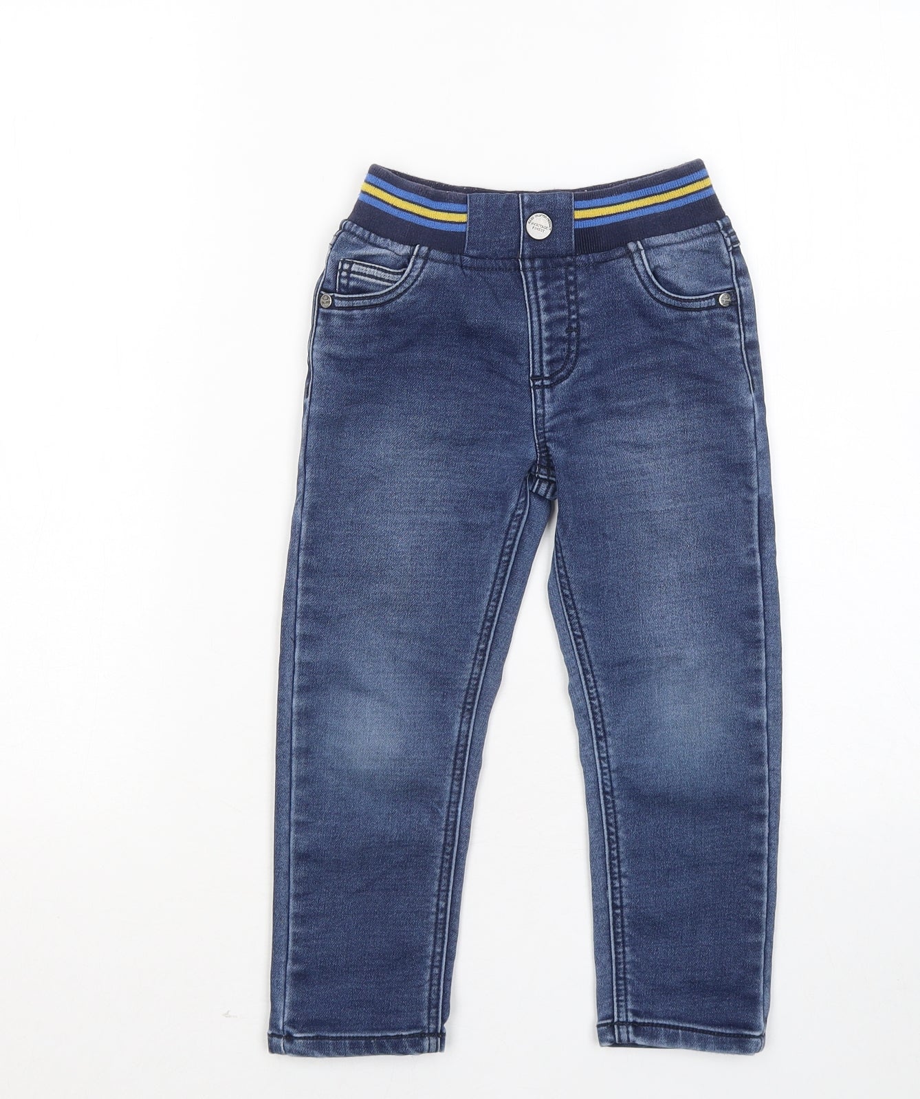 Dunnes Stores Boys Blue Cotton Straight Jeans Size 4 Years Regular