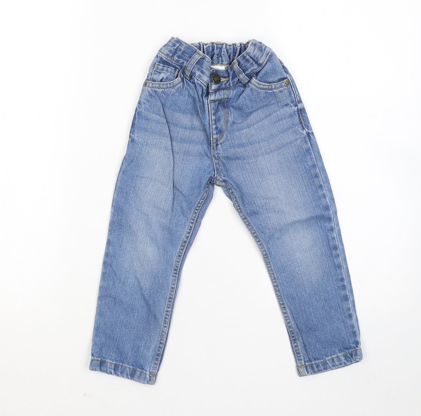 F&F Girls Blue Elastane Straight Jeans Size 2-3 Years Regular