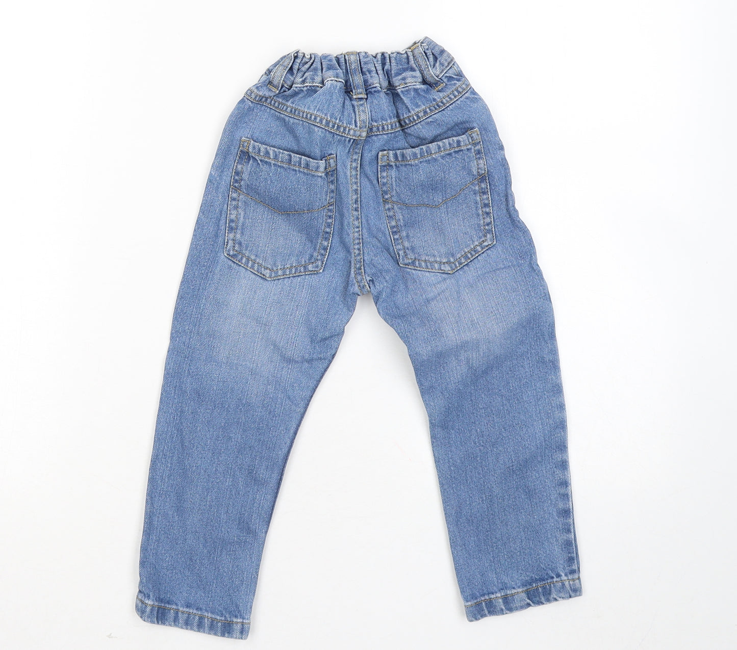 F&F Girls Blue Elastane Straight Jeans Size 2-3 Years Regular