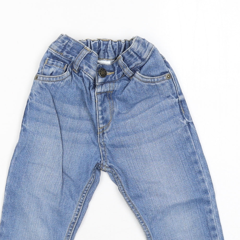 F&F Girls Blue Elastane Straight Jeans Size 2-3 Years Regular