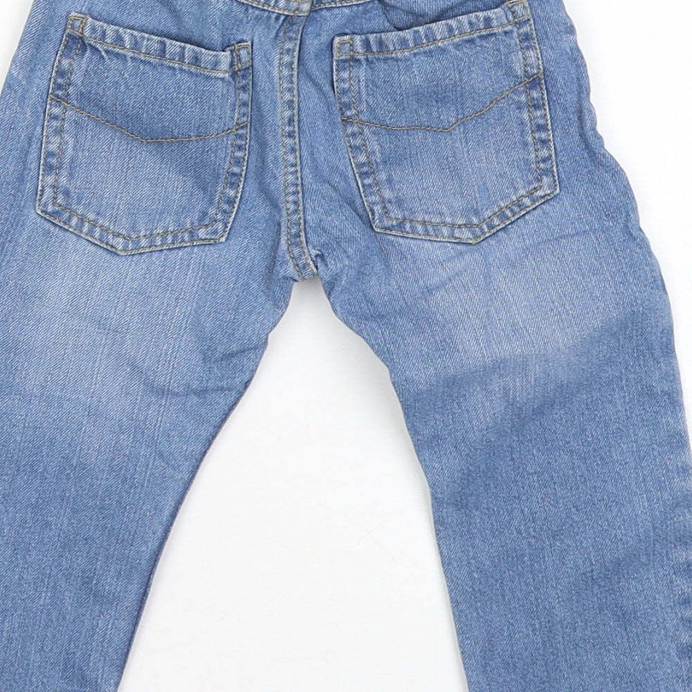 F&F Girls Blue Elastane Straight Jeans Size 2-3 Years Regular