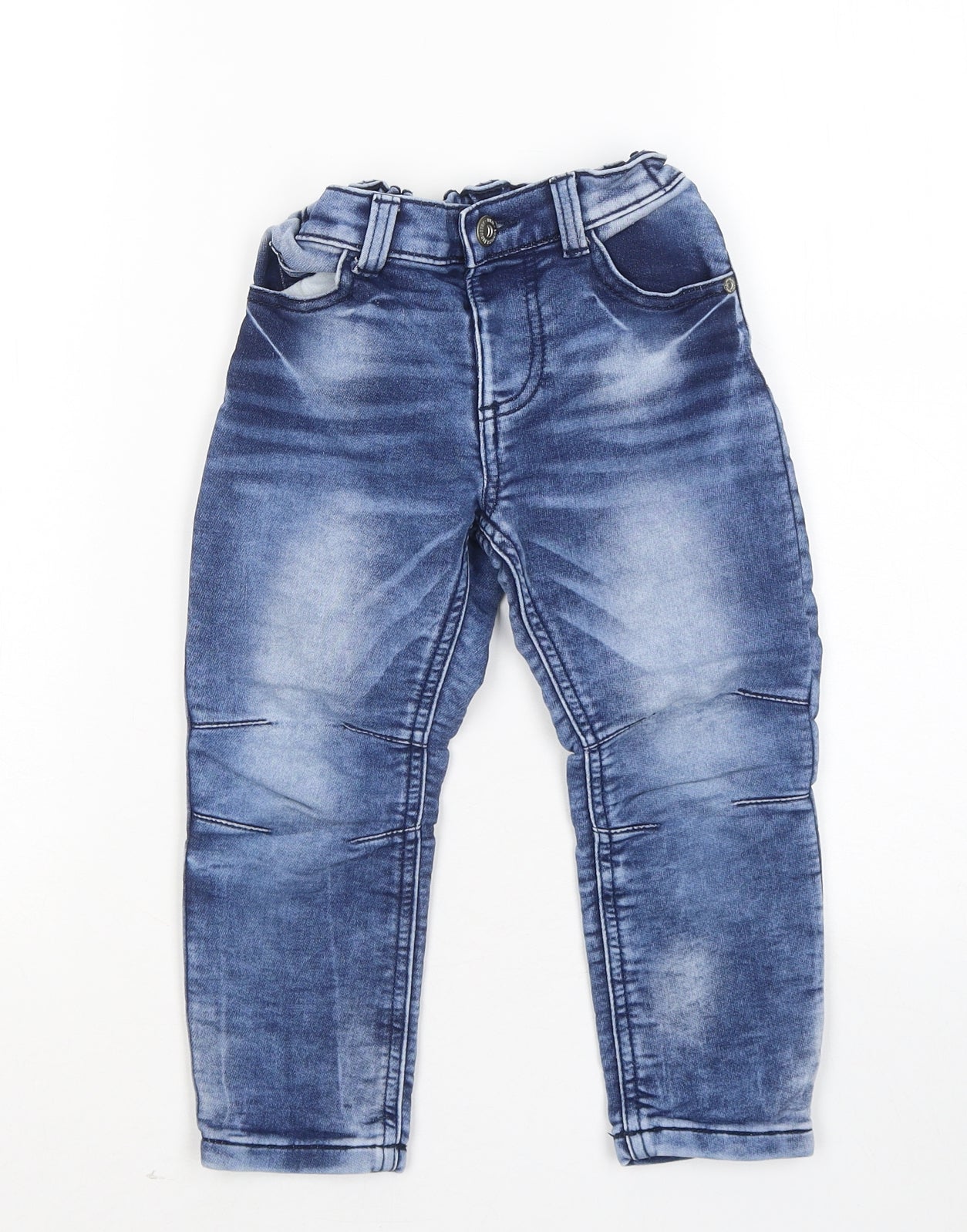 F&F Boys Blue Cotton Straight Jeans Size 3-4 Years Regular