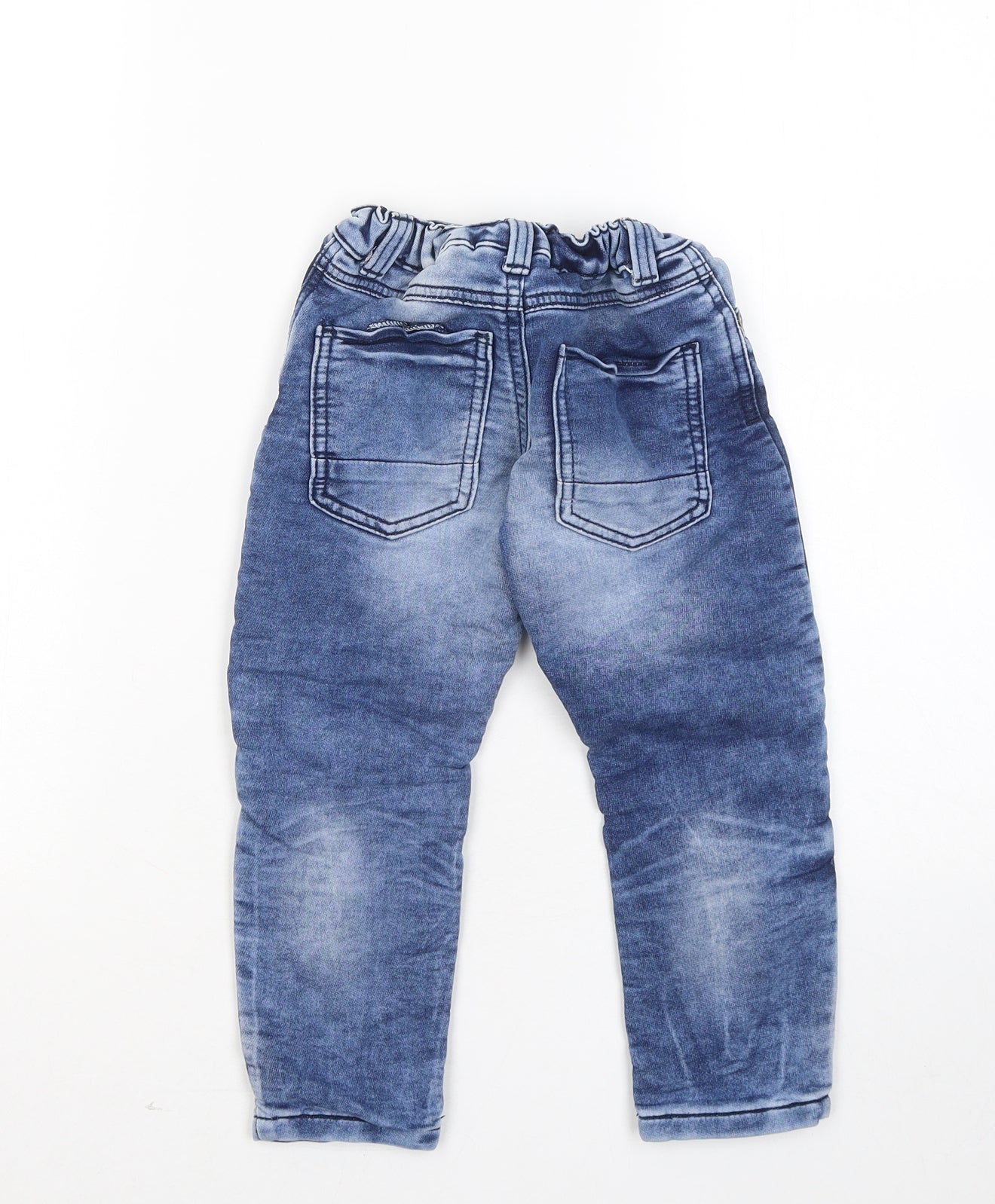 F&F Boys Blue Cotton Straight Jeans Size 3-4 Years Regular