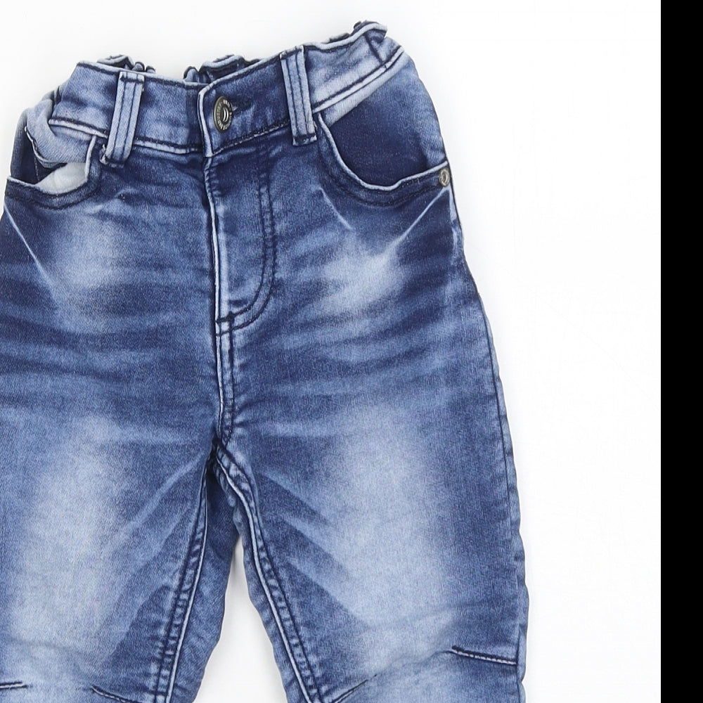 F&F Boys Blue Cotton Straight Jeans Size 3-4 Years Regular