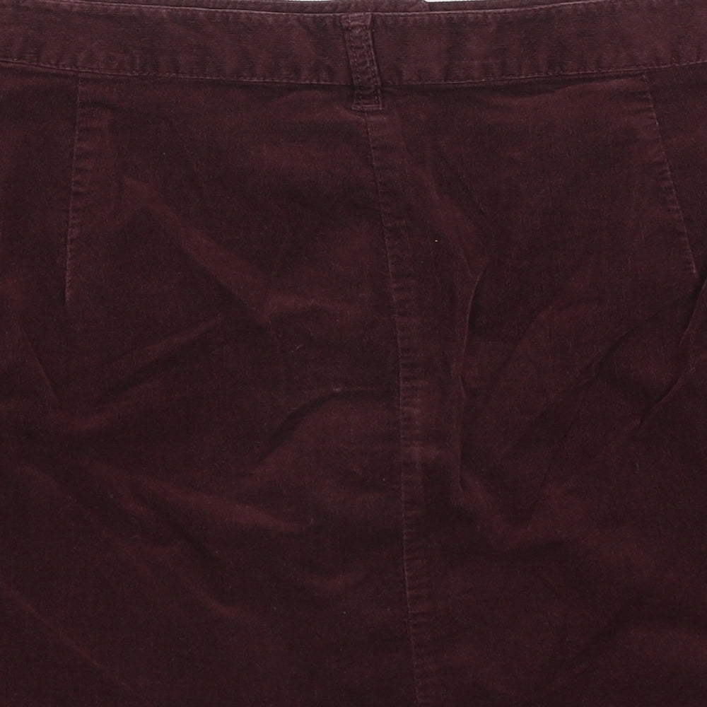 Marks and Spencer Womens Purple Cotton A-Line Skirt Size 14