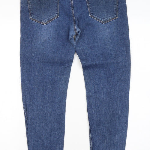 Stradivarius Womens Blue Cotton Skinny Jeans Size 14 L26 in Regular