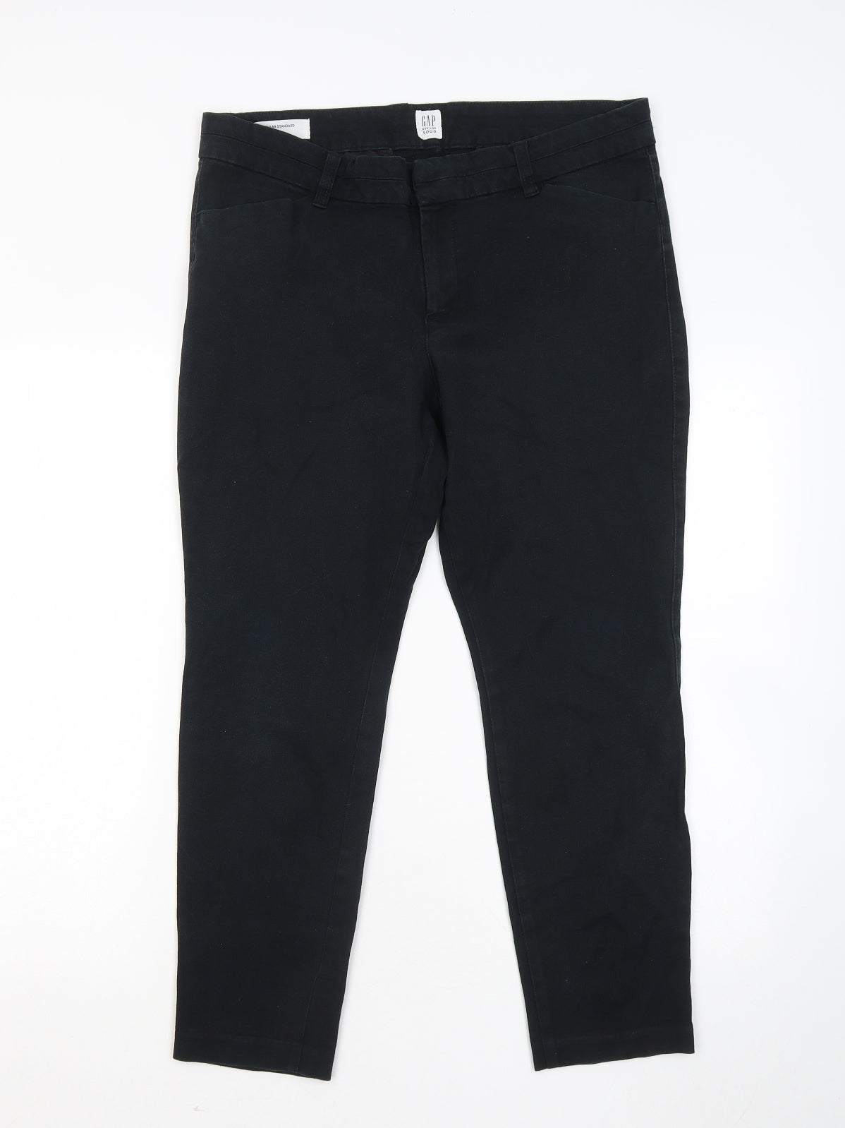Gap Womens Black Cotton Chino Trousers Size 12 L24 in Regular