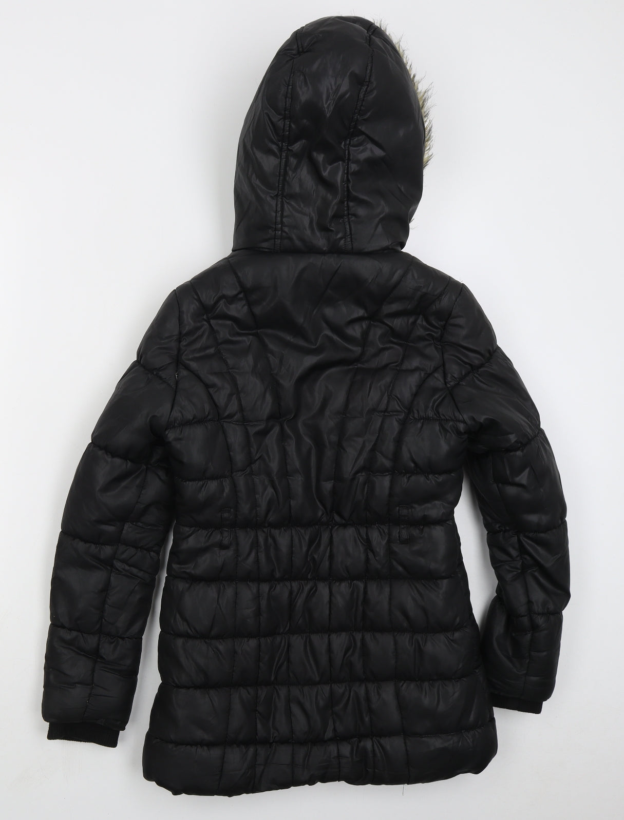 F&F Girls Black Basic Coat Coat Size 11-12 Years Zip