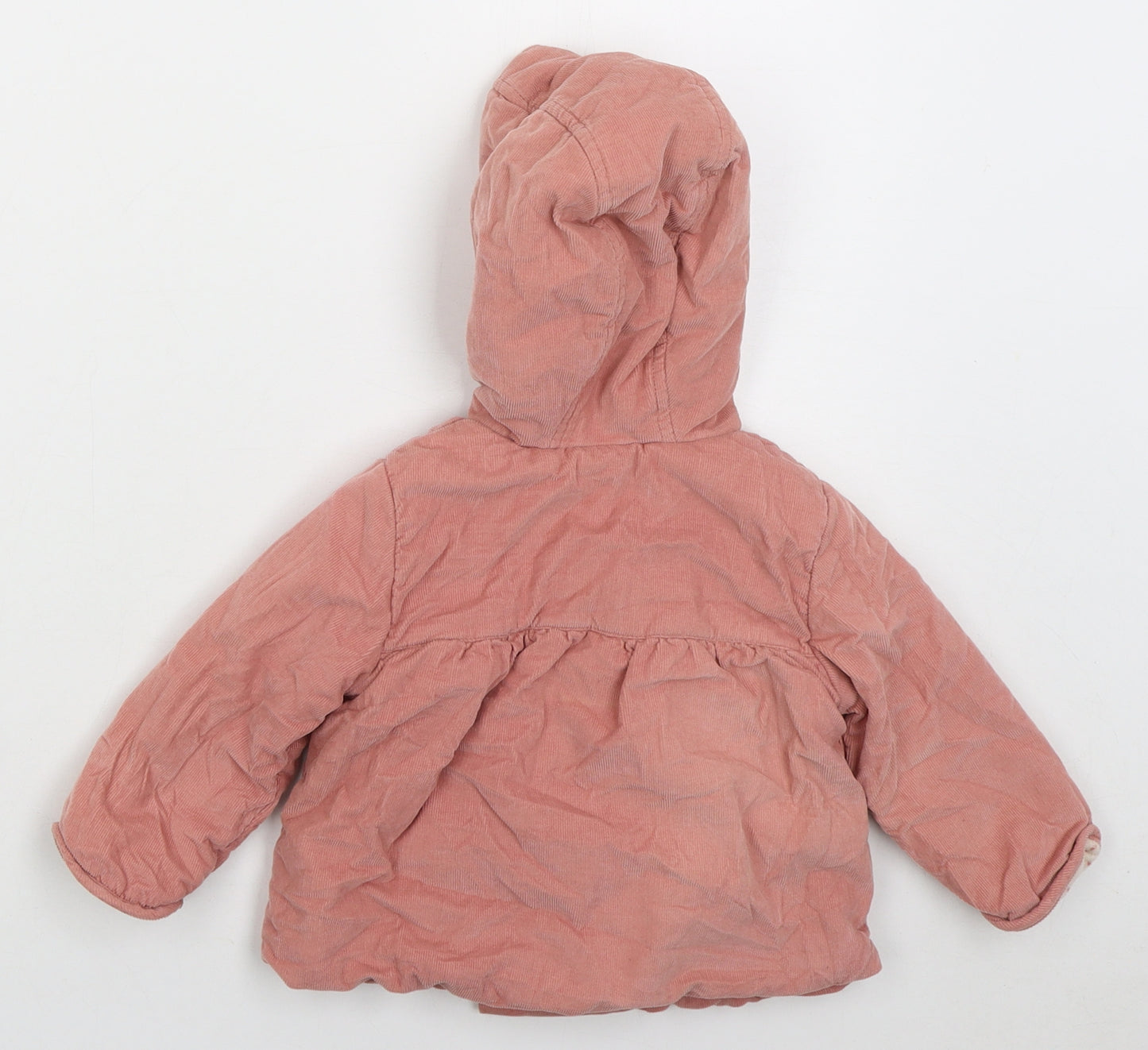 NEXT Girls Pink Basic Coat Coat Size 9-12 Months Button