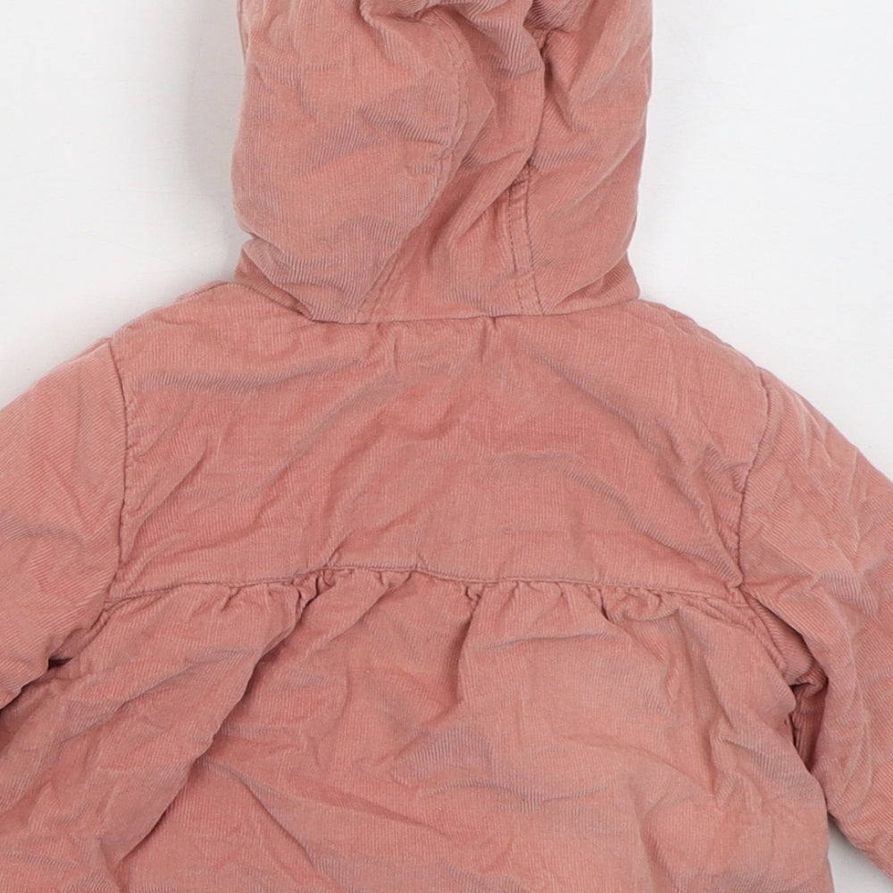 NEXT Girls Pink Basic Coat Coat Size 9-12 Months Button