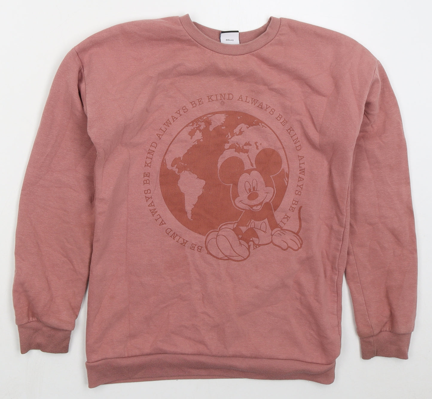 George Girls Pink Cotton Pullover Sweatshirt Size 11-12 Years Pullover - Mickey Mouse