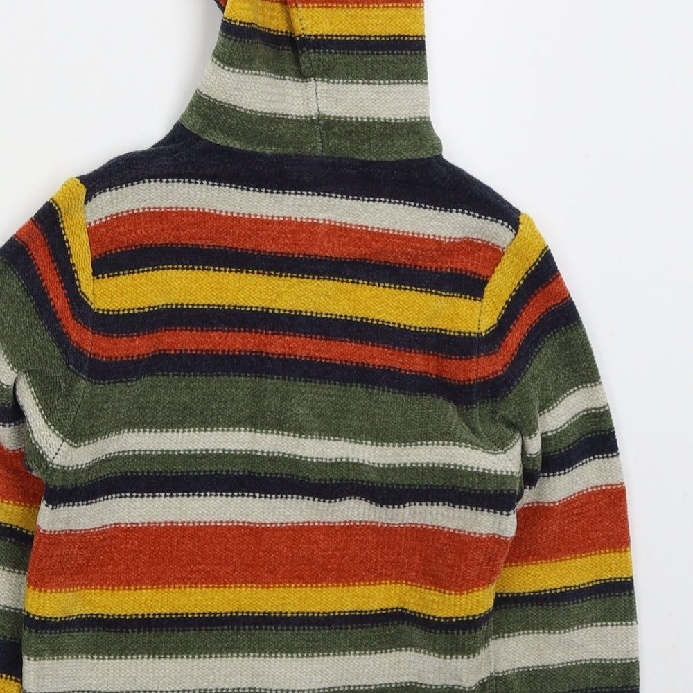 Duck & Dodge Boys Green Striped Acrylic Pullover Hoodie Size 5 Years Pullover - Orange