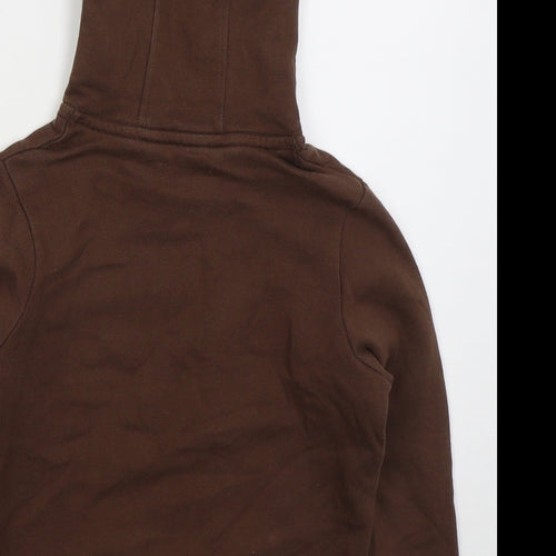 Marks and Spencer Boys Brown Cotton Pullover Hoodie Size 7-8 Years Pullover - Parks Dept
