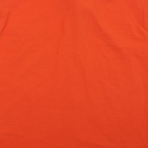 SheIn Womens Orange Polyester Basic Button-Up Size M Collared