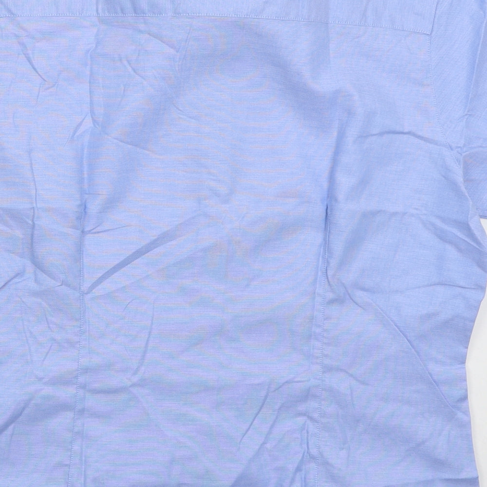 Kustom Kit Womens Blue Cotton Basic Button-Up Size 18 Collared