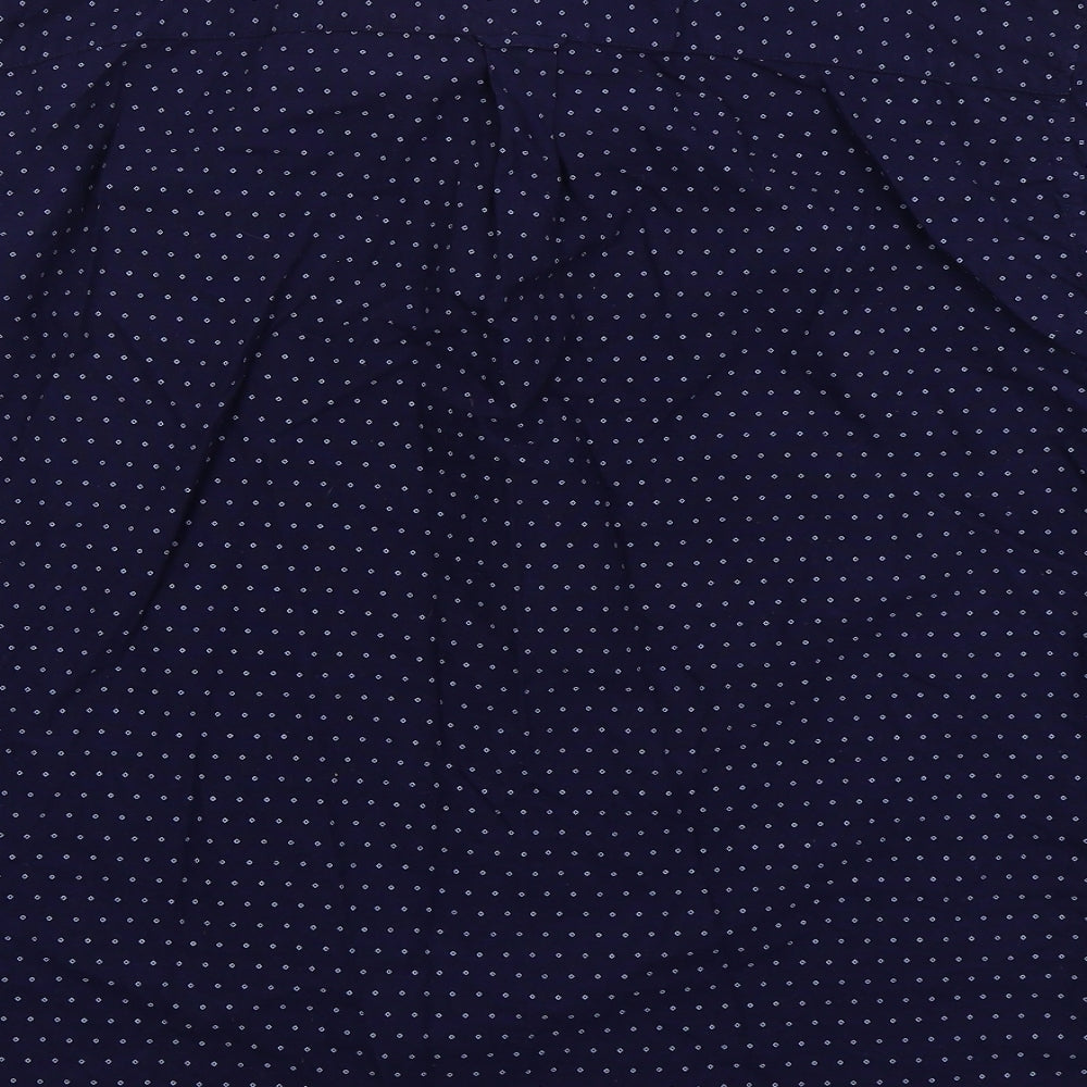 TU Mens Blue Geometric Cotton Button-Up Size XL Collared Button