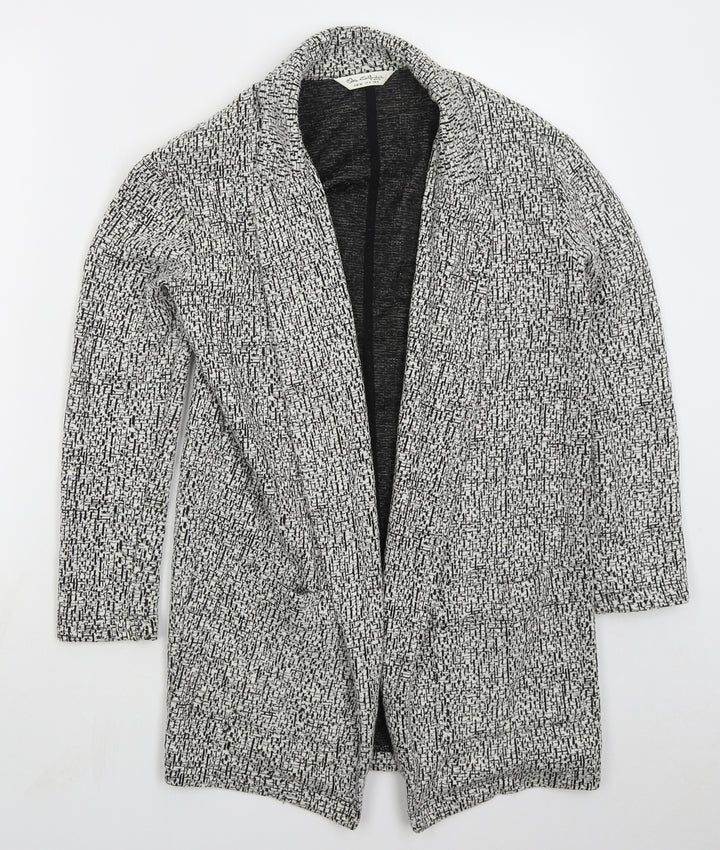 Miss Selfridge Womens White Geometric Jacket Size 8 - Black and White