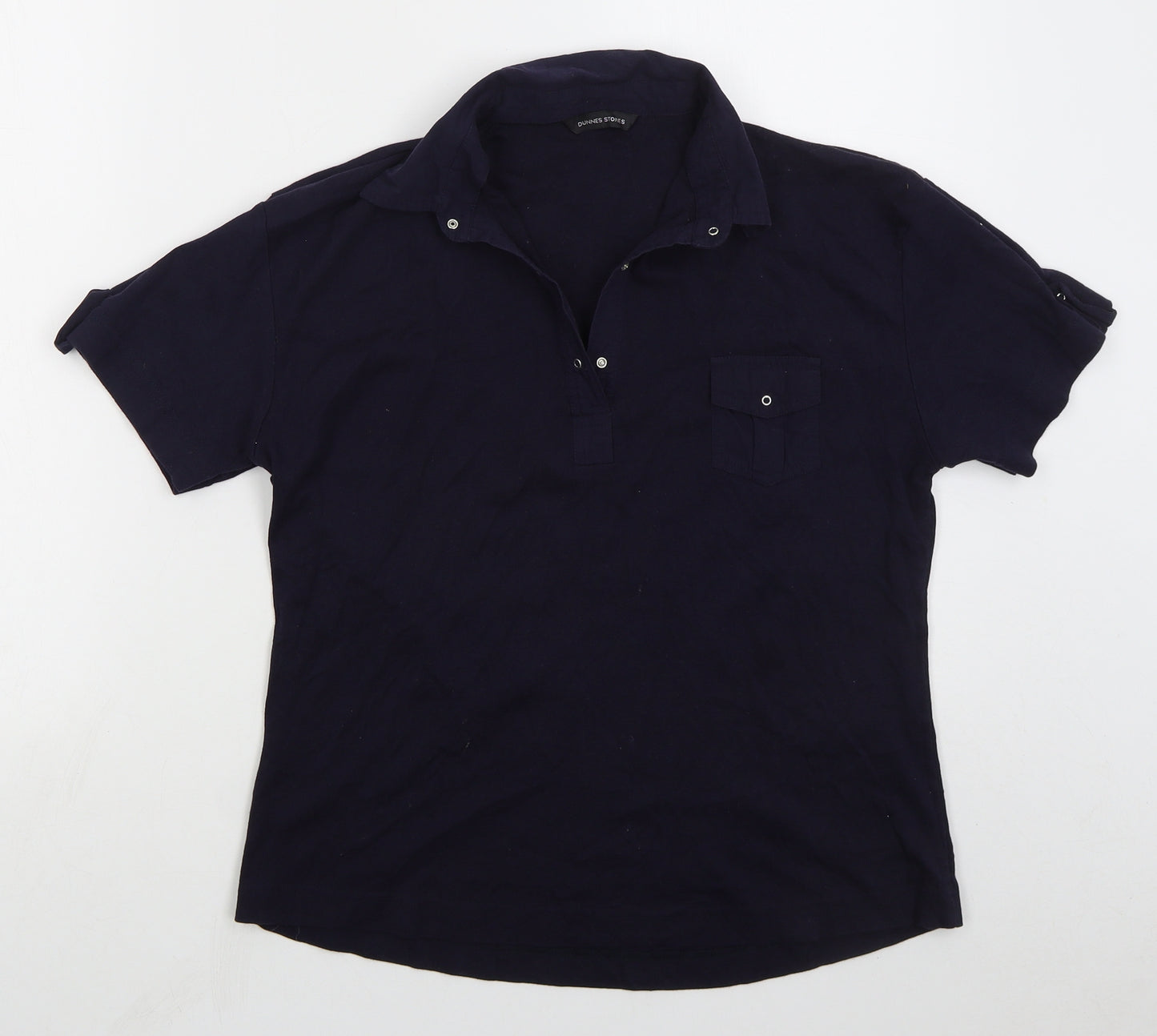 Dunnes Womens Blue Cotton Basic Polo Size 20 Collared