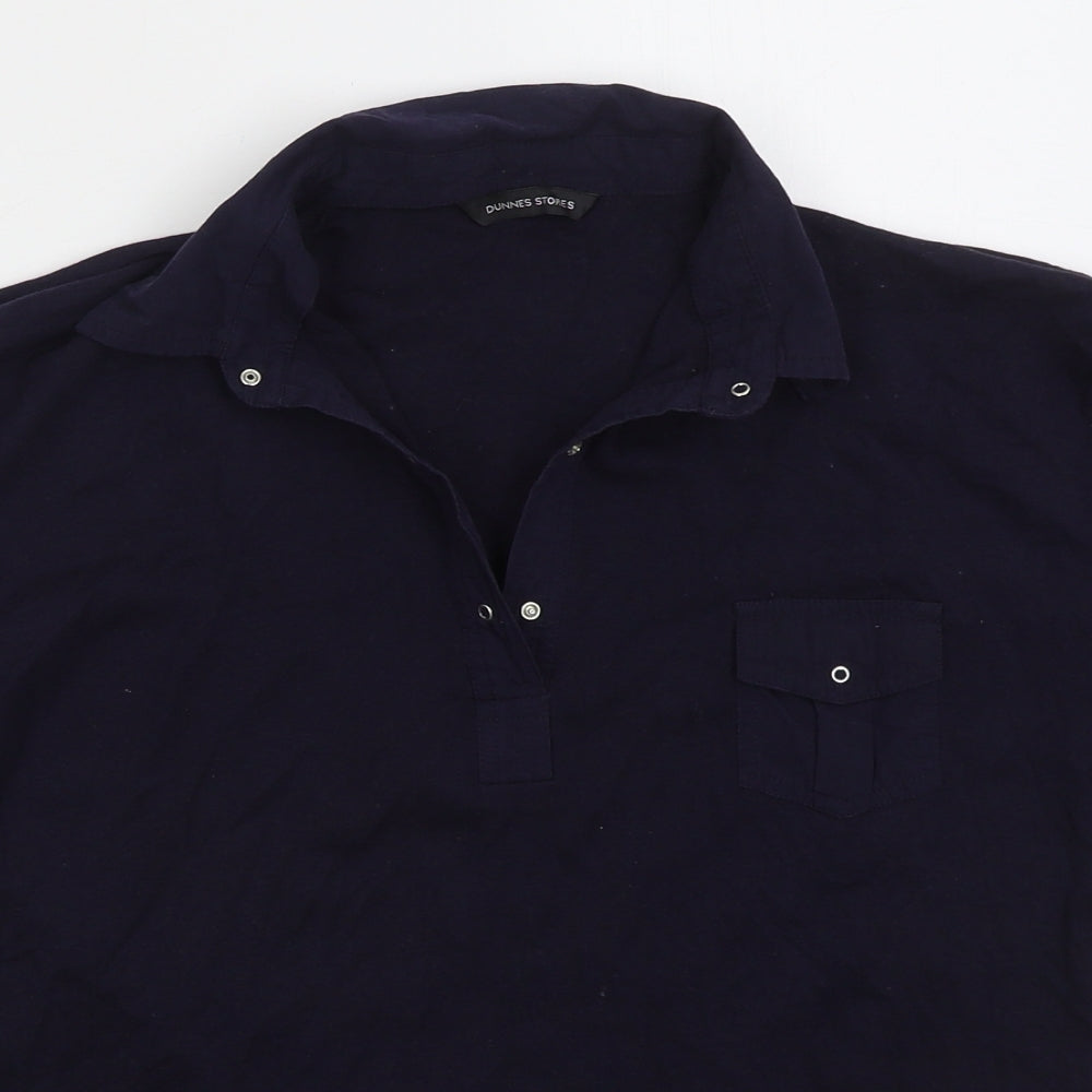 Dunnes Womens Blue Cotton Basic Polo Size 20 Collared
