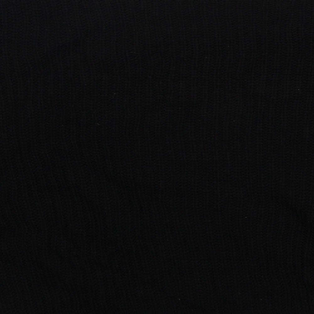 Boohoo Womens Black Boat Neck Acrylic Pullover Jumper Size 22