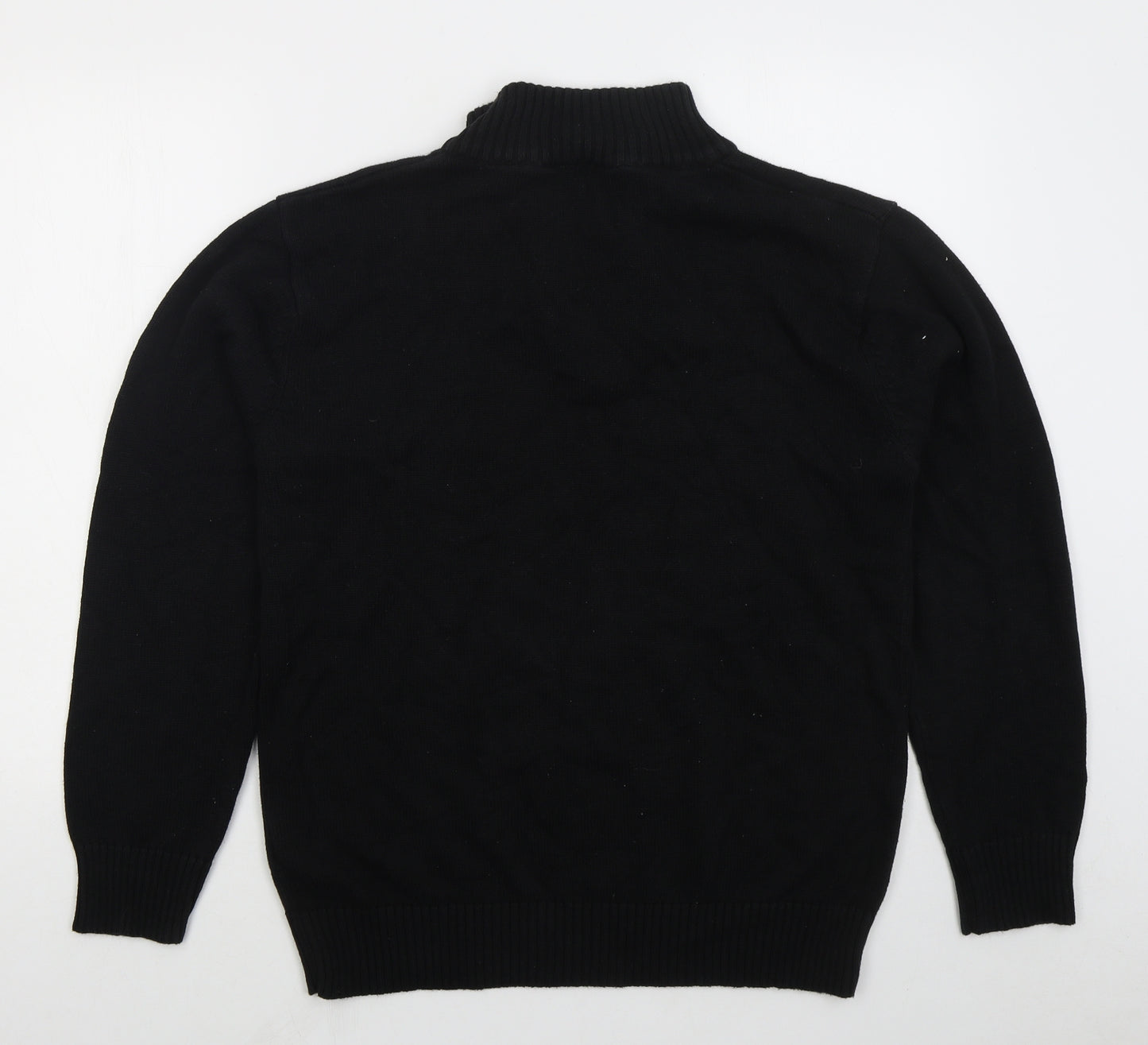 Livergy Mens Black V-Neck Cotton Pullover Jumper Size L