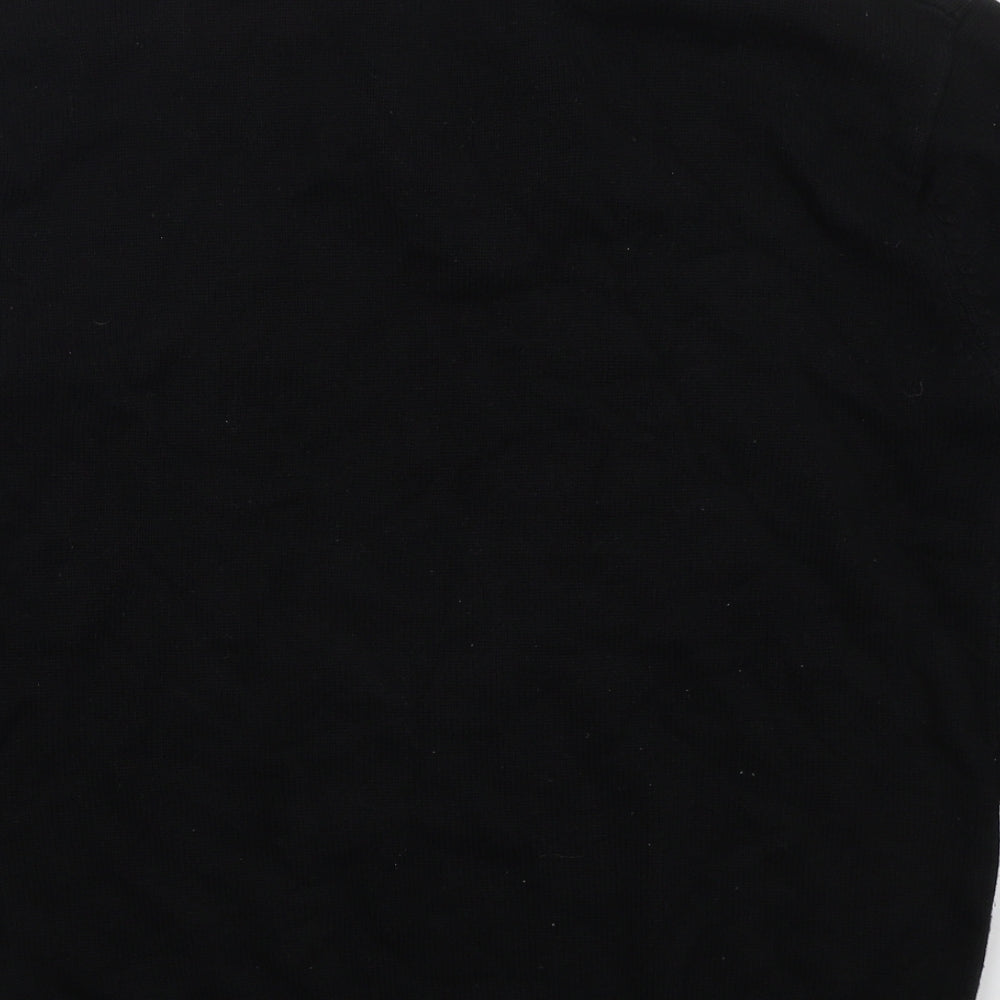 Livergy Mens Black V-Neck Cotton Pullover Jumper Size L