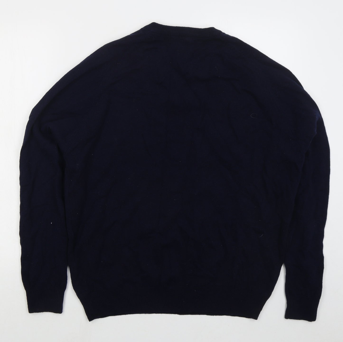 Blue Harbour Mens Blue V-Neck Wool Pullover Jumper Size L