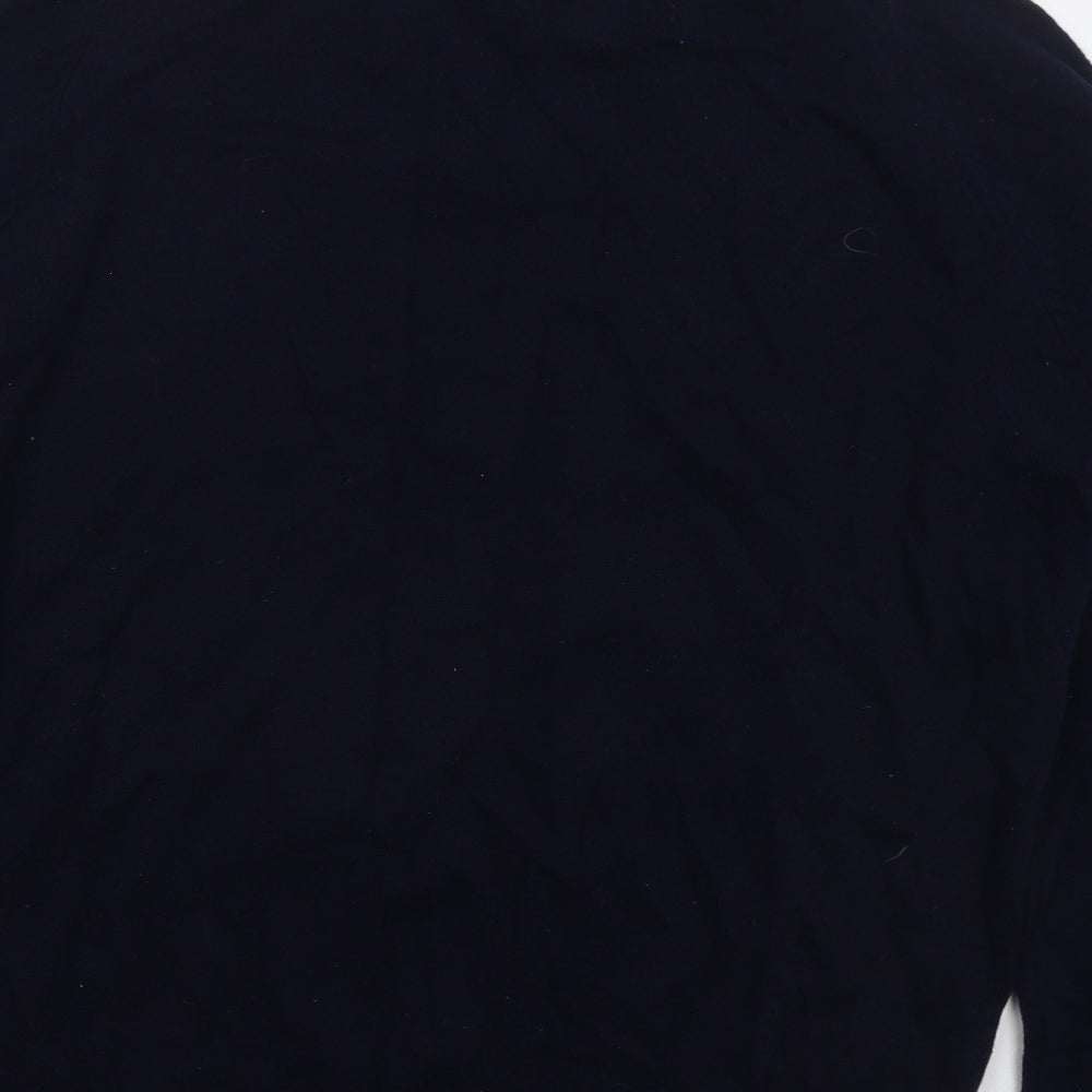 Blue Harbour Mens Blue V-Neck Wool Pullover Jumper Size L