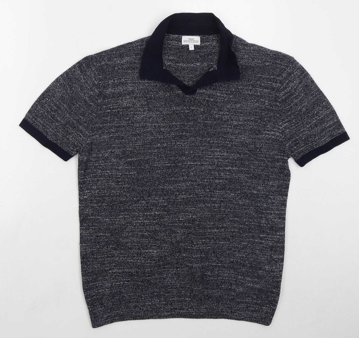 NEXT Mens Blue Polyester Polo Size L Collared Pullover
