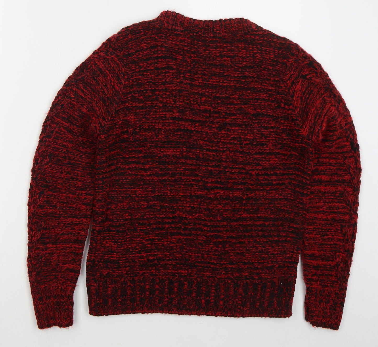 F&F Womens Red Crew Neck Acrylic Pullover Jumper Size 10