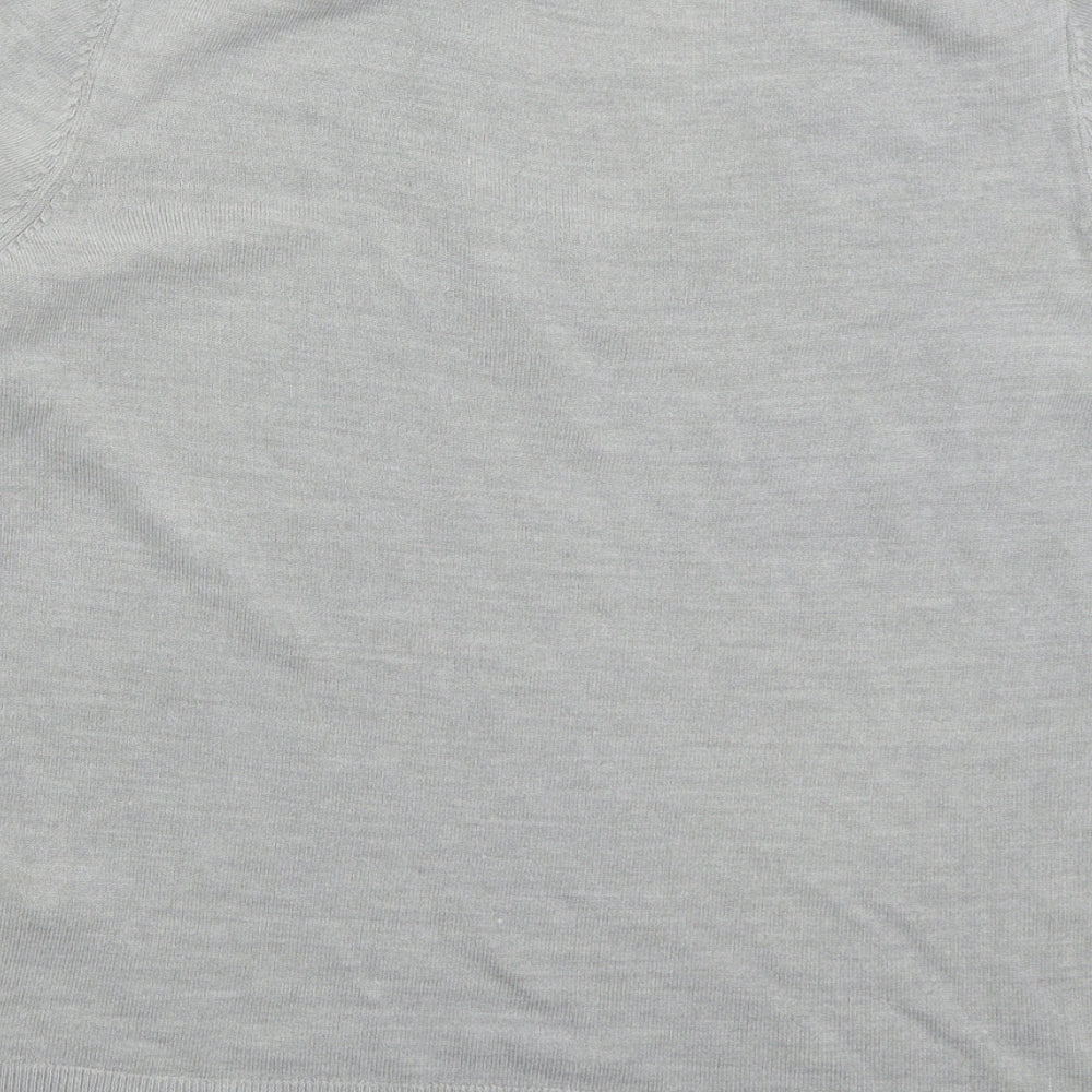 Marks and Spencer Womens Grey V-Neck Acrylic Pullover Jumper Size 14