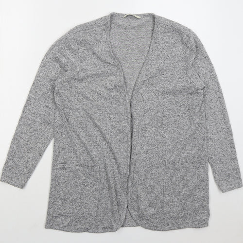 George Womens Grey V-Neck Polyester Cardigan Jumper Size M