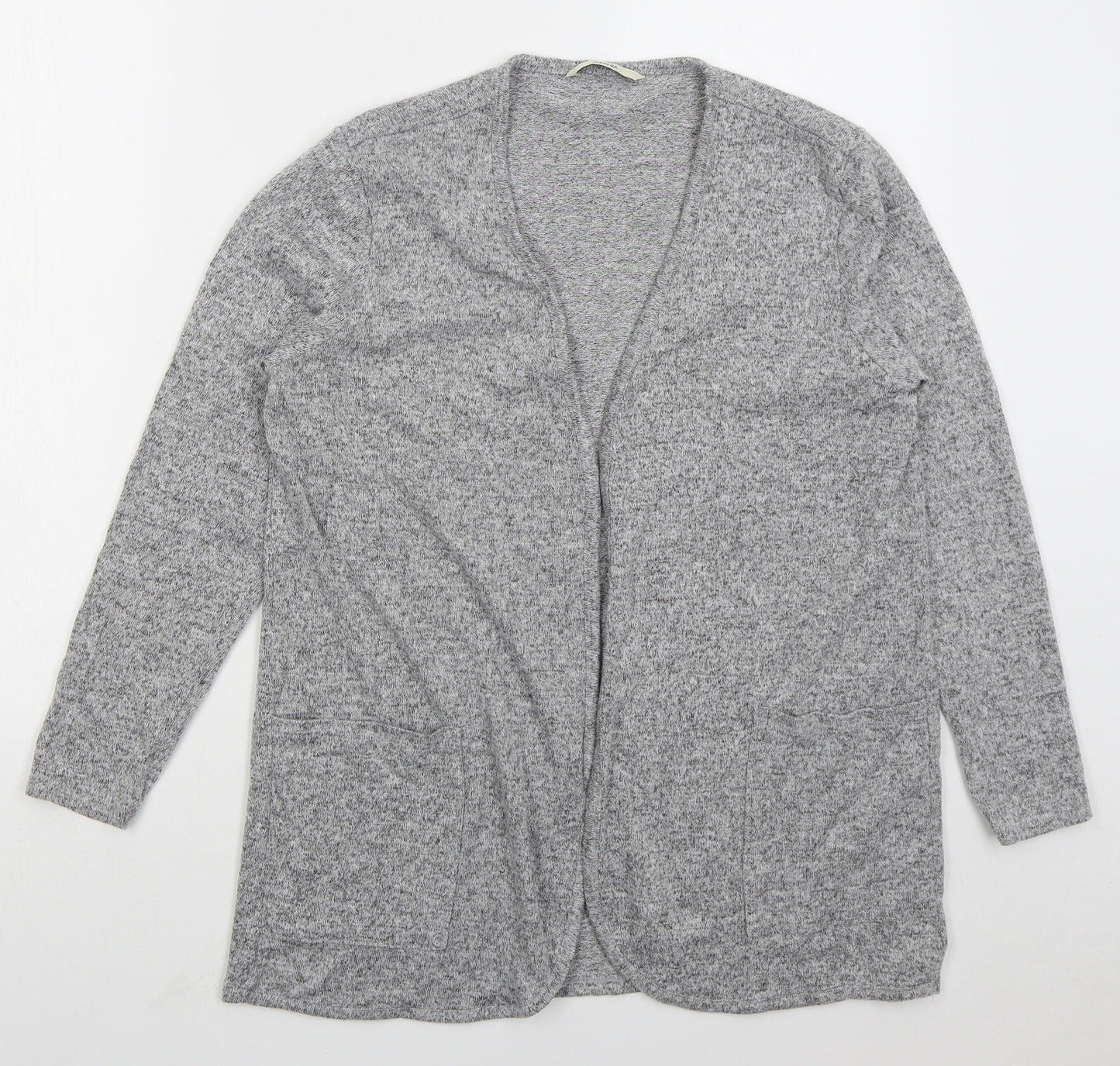 George Womens Grey V-Neck Polyester Cardigan Jumper Size M