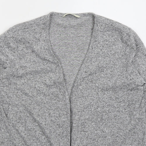 George Womens Grey V-Neck Polyester Cardigan Jumper Size M