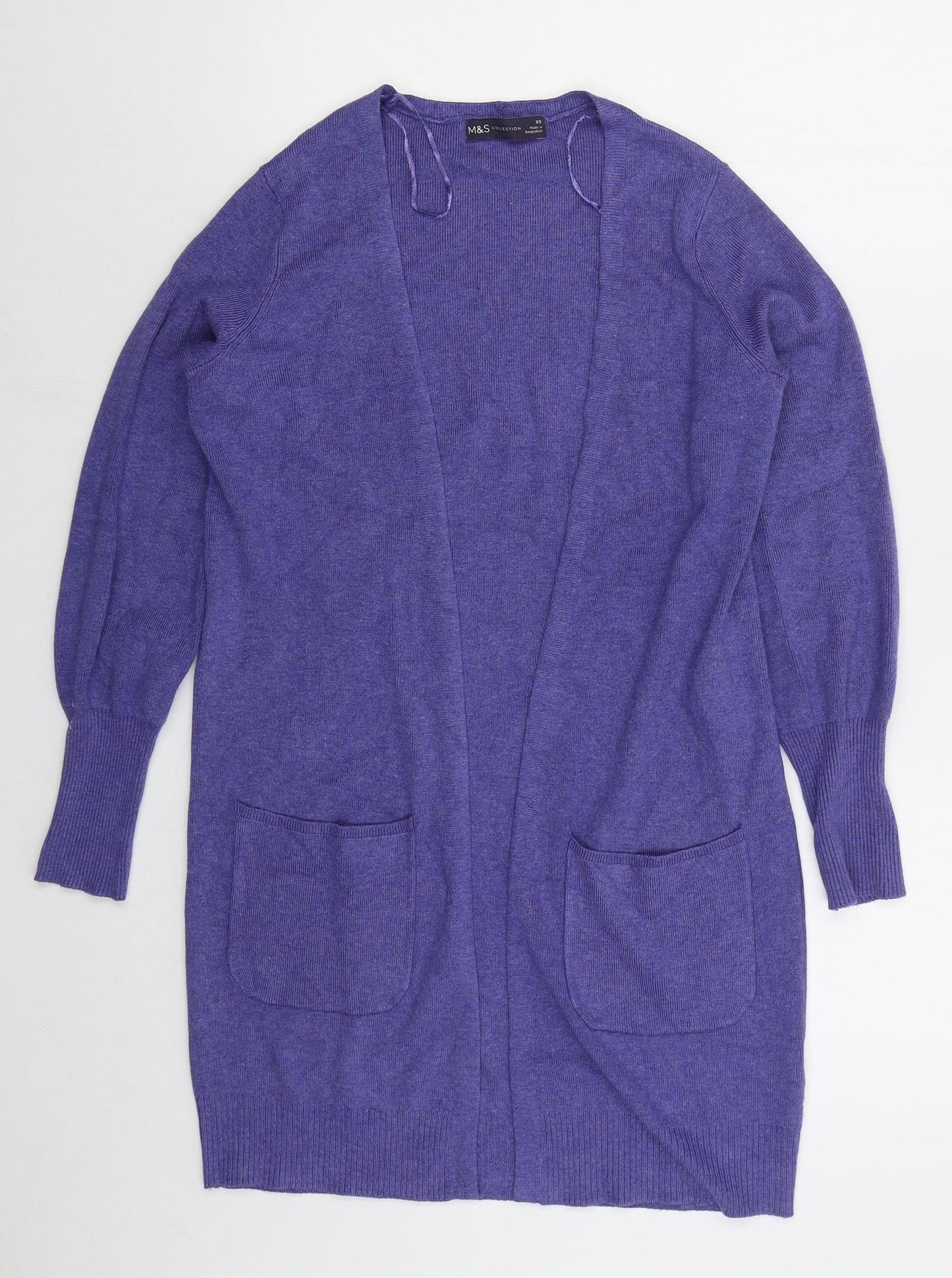 Marks and Spencer Womens Purple V-Neck Viscose Cardigan Jumper Size XS