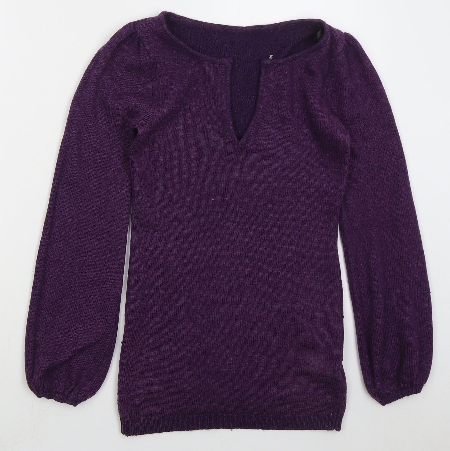 Dorothy Perkins Womens Purple V-Neck Acrylic Pullover Jumper Size 8