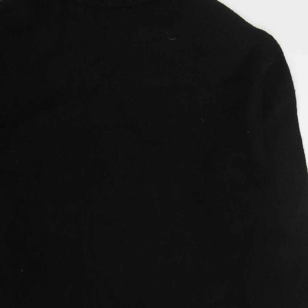 New Look Womens Black Acrylic Jumper Dress Size L Roll Neck Pullover