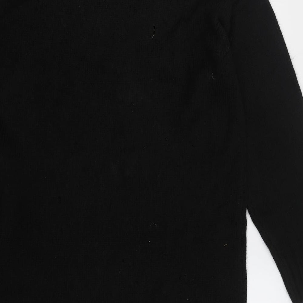 New Look Womens Black Acrylic Jumper Dress Size L Roll Neck Pullover