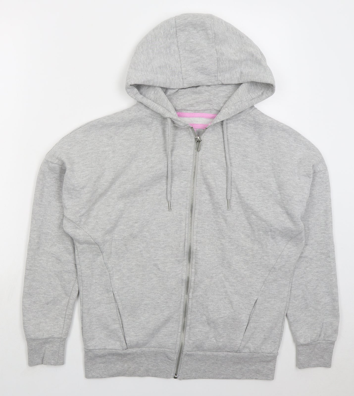 Primark Womens Grey Polyester Full Zip Hoodie Size 12 Zip