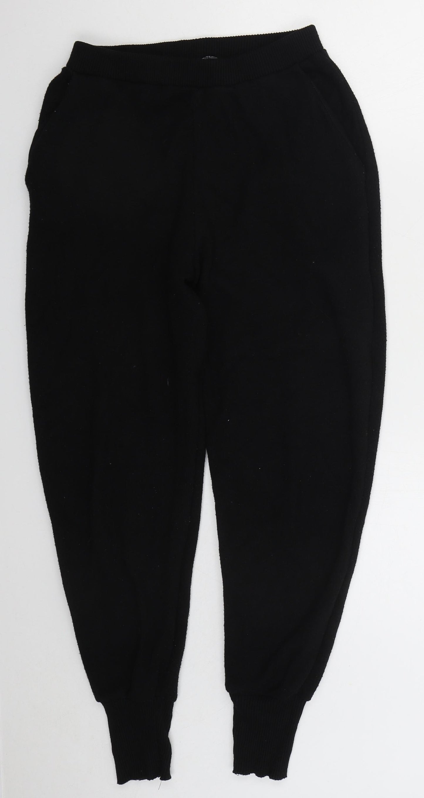Zara Womens Black Polyester Sweatpants Trousers Size M L27 in Regular