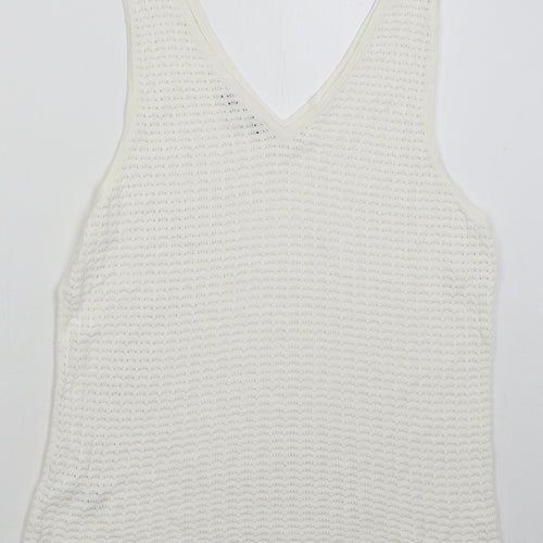 Great Plains Womens White Viscose Basic Tank Size 14 V-Neck