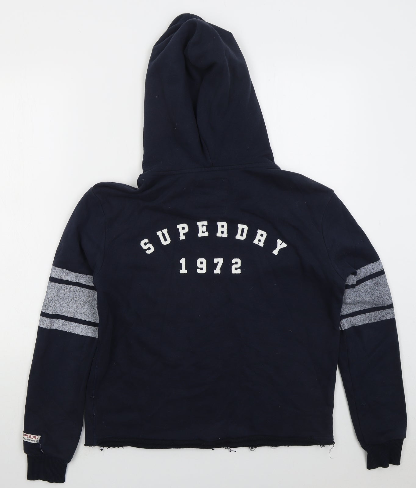 Superdry Womens Blue Cotton Pullover Hoodie Size 10 Pullover