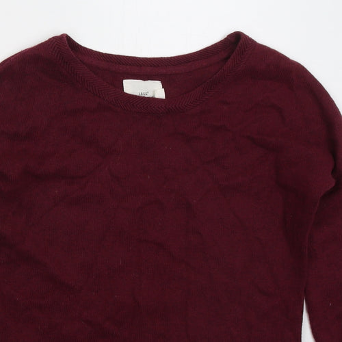 H&M Womens Red Round Neck Cotton Pullover Jumper Size XS