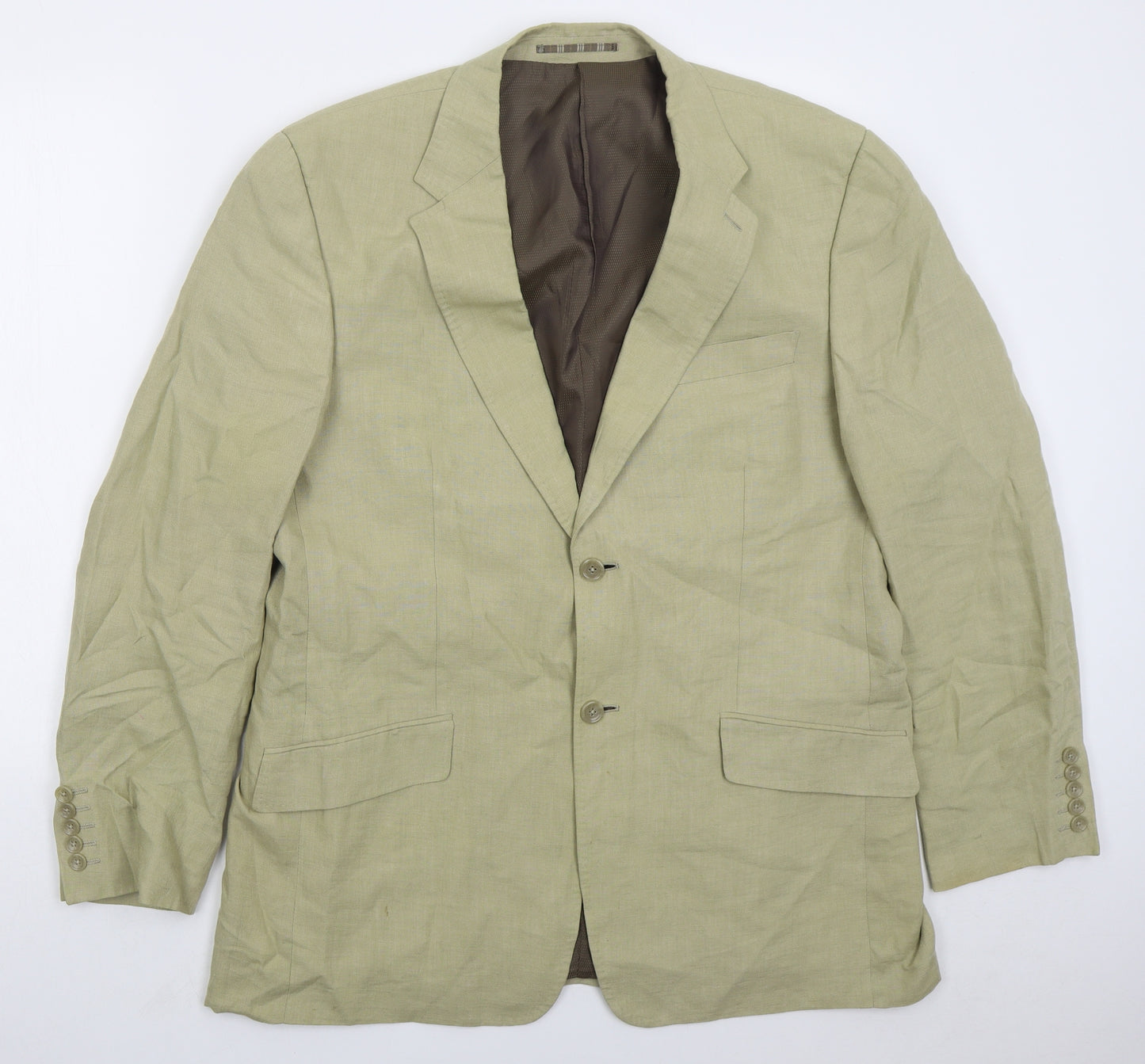 Fellini Mens Beige Linen Jacket Suit Jacket Size 42