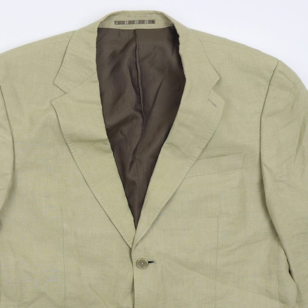 Fellini Mens Beige Linen Jacket Suit Jacket Size 42