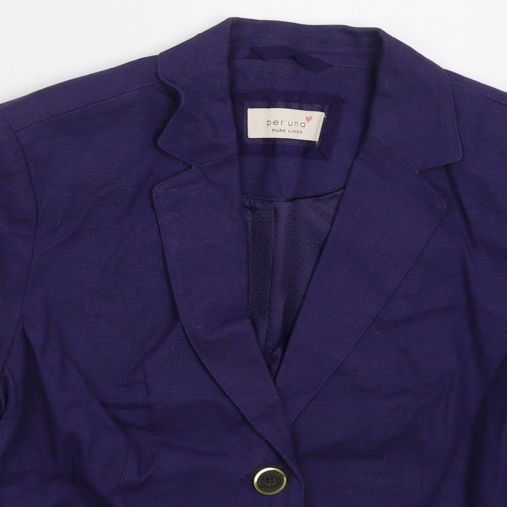 Marks and Spencer Womens Purple Jacket Size 16 Button