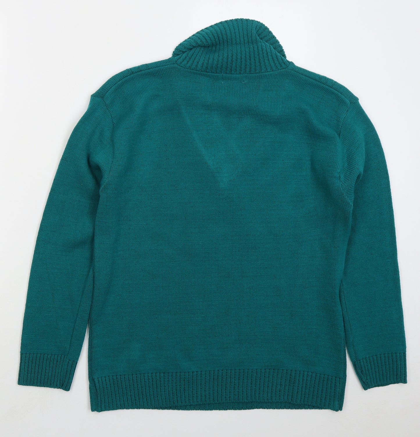 Shola Womens Green Collared Acrylic Pullover Jumper Size L