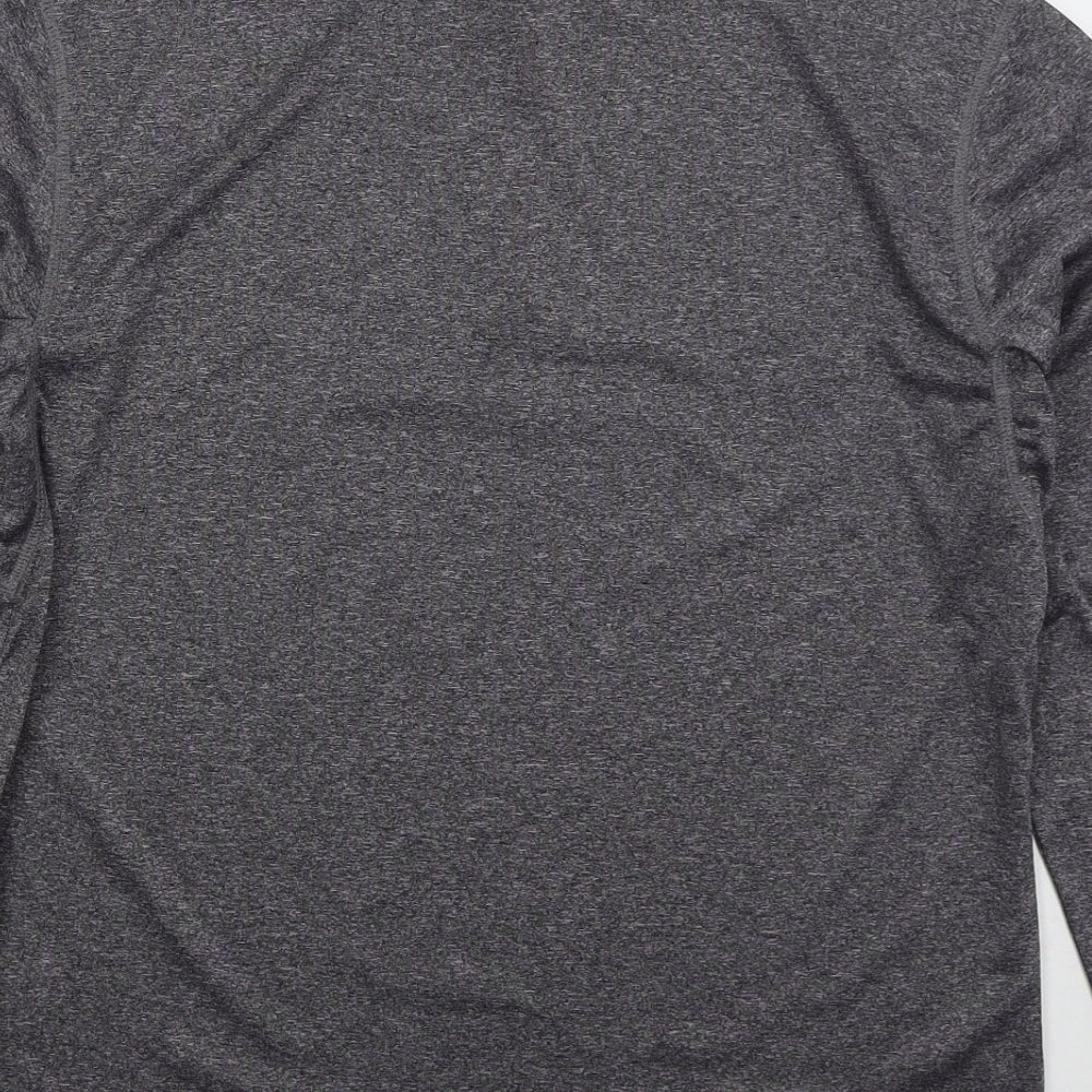 Calvin Klein Mens Grey Polyester Basic T-Shirt Size M Mock Neck Zip
